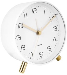 Επιτραπέζιο Ρολόι - Ξυπνητήρι Lofty KA5752WH D11cmxH5,2cm Matt White Karlsson Μέταλλο