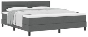 vidaXL κρεβάτι Box Spring με στρώμα  Σκούρο Γκρι 180x200 εκ Υφασμάτινο
