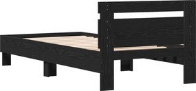 vidaXL Σκελετός Κρεβατιού Μαύρη Δρυς 80 x 200 cm Επεξεργασμένο Ξύλο