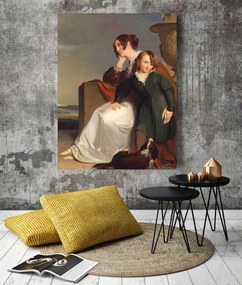 Αναγεννησιακός πίνακας σε καμβά με γυναίκα και παιδί KNV869 45cm x 65cm