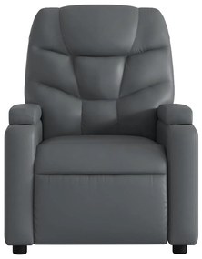 vidaXL Πολυθρόνα Μασάζ Ανακλινόμενη Γκρι από Συνθετικό Δέρμα