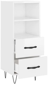 vidaXL Ντουλάπι Γυαλιστερό Λευκό 34,5x34x90 εκ. Επεξεργασμένο Ξύλο