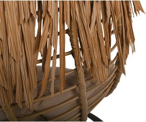SALSA TROPIC Κρεμαστή Πολυθρόνα, PE Wicker Φυσικό, Μέταλλο Brown, Μαξιλάρι Μπεζ   1τμχ