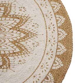 vidaXL Χαλί από Ψάθα Floral Φυσικό 100 x 152 εκ. Γιούτα