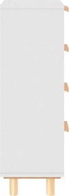 vidaXL Συρταριέρα Λευκή 40 x 30 x 90 εκ. Μασίφ Πεύκο &amp; Φυσικό Ρατάν