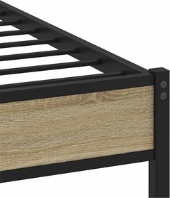 vidaXL Σκελετός Κρεβ. Χωρίς Στρώμα Sonoma Δρυς 193x203 εκ. Μεταλλικό