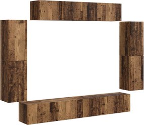 vidaXL Ντουλάπι TV 8 pcs Παλιό ξύλο