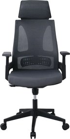 BF8750 Πολυθρόνα Γραφείου Διευθυντή, Mesh Γκρι, Ύφασμα Γκρι   1τμχ