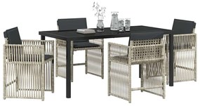 vidaXL Σέτ φαγητού για κήπο 5 pcs Ανοιχτό γκρι