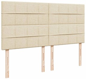 Κρεβάτι Boxspring με Στρώμα Κρεμ 180x200 εκ. Υφασμάτινο - Κρεμ