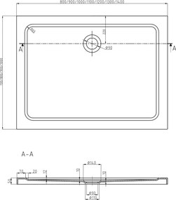 Mexen Flat ορθογώνιος ντους slim 100 x 80 cm, λευκό, σιφόνι χρώμιο - 40108010