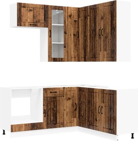 vidaXL Μονάδα κουζίνας LUCCA 8 pcs Παλαιωμένο ξύλο Επεξεργασμένο Ξύλο