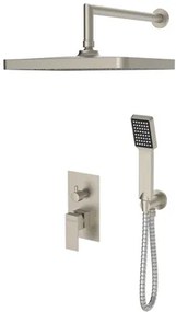 BRUNO σετ κεφαλή ντους με τηλέφωνο & μίκτη M63542-221 εντοιχισμού, ασημί