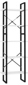 vidaXL Βιβλιοθήκη με 5 Ράφια Λευκή 60 x 30 x 175 εκ. από Επεξ. Ξύλο