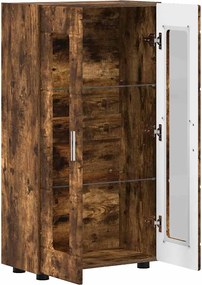 vidaXL Πλαϊνό γραφείο με ράφι FLORIN Καπνιστό Δρύς 55,5 x 29 x 103 εκ