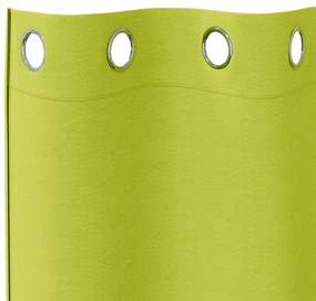 vidaXL Κουρτίνες με κουρτίνες 2 pcs Λαχανί 225 x 140 εκ. Πολυεστέρας