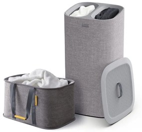 Καλάθι Απλύτων & Καλάθι Ρούχων Love Your Laundry (Σετ 2Τμχ) 50033 60Lt/35Lt Grey Joseph Joseph Fabric