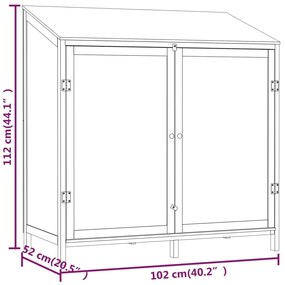 vidaXL Αποθήκη Κήπου Ανθράκι 102 x 52 x 112 εκ. από Μασίφ Ξύλο Ελάτης