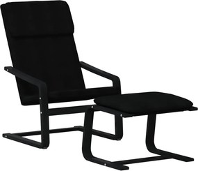 vidaXL Πολυθρόνα Relax Μαύρο Υφασμάτινη με Υποπόδιο