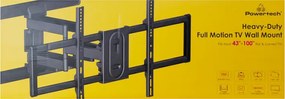POWERTECH επιτοίχια βάση τηλεόρασης PT-1280, 43-100", έως 60kg, full motion