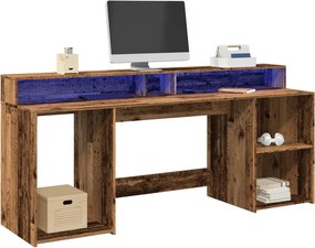 vidaXL Desk Παλαιωμένο ξύλο 200 x 55 x 91 cm Engineered wood