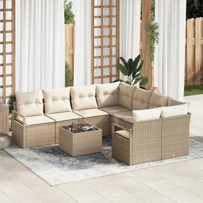 vidaXL Σετ Καναπέ Κήπου 9 pcs Μπεζ, Κρέμα 55 x 55 x 37 εκ
