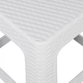Σκαμπό C5448.03 Τετράγωνο Λευκό Rattan 28,5x28,5x45 εκ. 28.5x28.5x45 εκ.