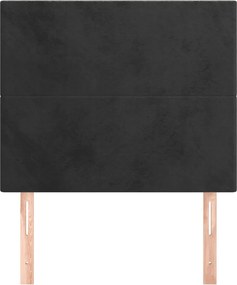 vidaXL Κεφαλάρι Μαύρο Βελούδινο 90x5x118/128 εκ.