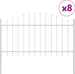 vidaXL Φράχτης Κήπου 8 pcs Λευκό 170 x 140 εκ