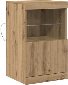 vidaXL Πλευρικό Τραπέζι LED Artisan Oak 41 x 37 x 67 εκ