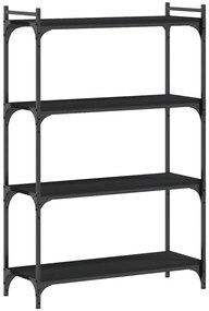 vidaXL Βιβλιοθήκη 4 Επιπέδων Μαύρη 80x30x120 εκ. Επεξεργασμένο Ξύλο