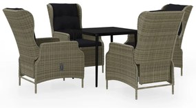 vidaXL Σετ Τραπεζαρίας Κήπου 5 Τεμαχίων Καφέ