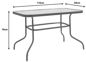 Τραπεζαρία Valor-Calan σετ 5τεμ μέταλλο-textilene καφέ 110x60x70εκ