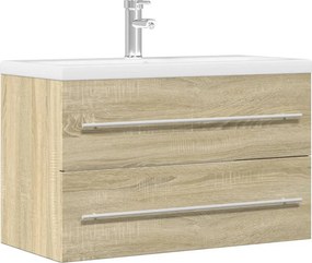 vidaXL Ντουλάπι Νιπτήρα Όψη Παλαιού Ξύλου 80x38,5x48 εκ. Επεξ. Ξύλο