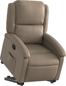 vidaXL Πολυθρόνα Ανακλινόμενη με Ανύψωση Καπουτσίνο Συνθ. Δέρμα