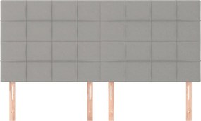 vidaXL Κεφαλάρι Ανοιχτό Γκρι 180x5x118/128 εκ. Ύφασμα