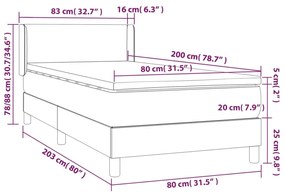 Κρεβάτι Boxspring με Στρώμα Καπουτσίνο 80x200 εκ. Συνθ. Δέρμα - Καφέ