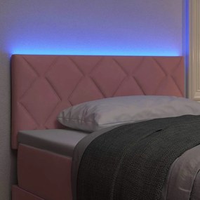 vidaXL LED κεφαλάρι Ροζ 100 cm Βελούδο