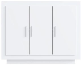Συρταριέρα Γυαλιστερό Λευκό 92x35x75 εκ. Επεξεργασμένο Ξύλο - Λευκό