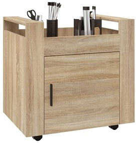 vidaXL Γραφείο Τρόλεϊ Sonoma Δρυς 60x45x60 εκ. από Επεξεργασμένο Ξύλο