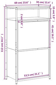 ΠΑΠΟΥΤΣΟΘΗΚΗ ΓΚΡΙ SONOMA 60X34X112 ΕΚ. ΑΠΟ ΕΠΕΞΕΡΓ. ΞΥΛΟ 840032