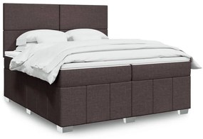 VidaXL Κρεβάτι Boxspring με Στρώμα Σκούρο Καφέ 200x200 εκ. Υφασμάτινο
