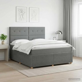 vidaXL Κρεβάτι box spring με στρώμα Σκούρο Γκρι 160 x 200 cm Ύφασμα