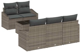 vidaXL Σετ Καναπέ Κήπου με μαξιλάρι 6 pcs Γκρι 55 x 55 x 37 εκ
