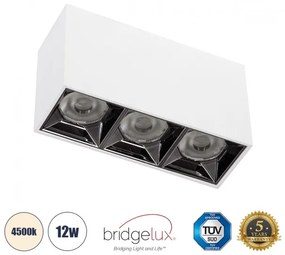 Επίτοιχο Σποτ Downlight LED TrimLess 12W Λευκό Κάτοπτρο Χρωμίου-4500K LUMINAR SUPERIOR 60326 Globostar 60326 Λευκό