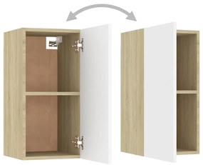 vidaXL Έπιπλο Τηλεόρασης Λευκό & Sonoma Δρυς 30,5x30x60εκ. Επεξ. Ξύλο