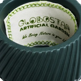 GloboStar® Artificial Garden BARBADOS 20538 Διακοσμητικό Κεραμικό Κασπώ Γλάστρα - Flower Pot Μαύρο Φ11 x Υ8.5cm