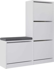 Παπουτσοθήκη Dude Megapap χρώμα λευκό 104,8x26x118,5εκ.