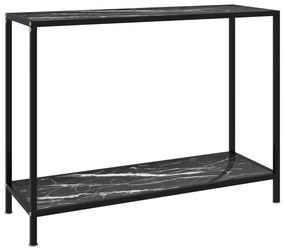 Τραπέζι Κονσόλα Μαύρο 100 x 35 x 75 εκ. από Ψημένο Γυαλί - Μαύρο