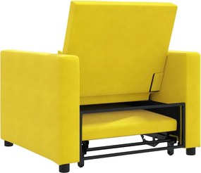 vidaXL Καναπές Κρεβάτι Μονό Κίτρινο Βελούδο